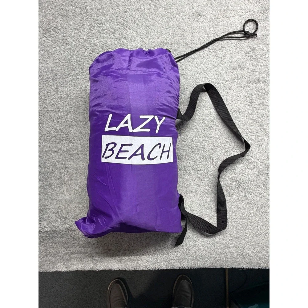 Lazy Beach Inflatable Air Lounger Sofa Purple Portable Wind Filled Seat Bag 6'